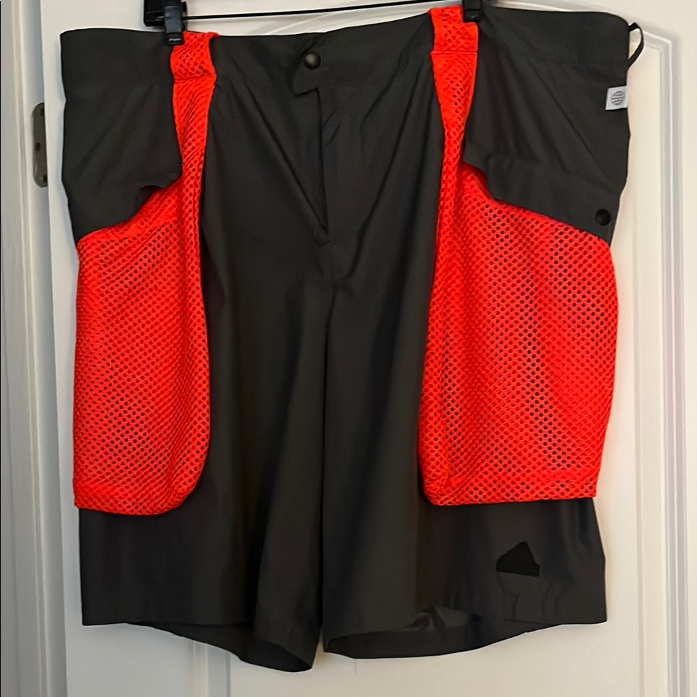 Adidas Men's Black and Red Shorts